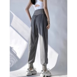 High Waist Jogger Pants, Casual Slant Pockets Loose Pants, Women's Clothing