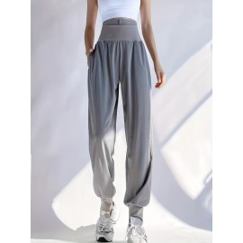 High Waist Jogger Pants, Casual Slant Pockets Loose Pants, Women's Clothing