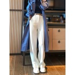 Solid High Waist Pants, Elegant Wide Leg Slant Pockets Pants, Women's Clothing