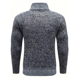 Men's Stand Collar Jacquard Knitting Thickened Warm Sweater