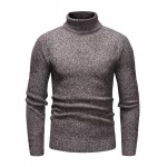 Men's Casual Sweater, Knit Slim Fit Pullover Turtleneck Sweater For Fall & Winter