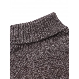 Men's Casual Sweater, Knit Slim Fit Pullover Turtleneck Sweater For Fall & Winter