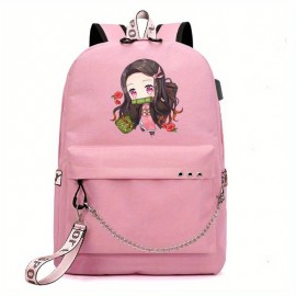 1pc Backpack Women Men Laptop Bag With USB Charging Port, Notebook Bag Business Travel School Bag With Earphone Jack