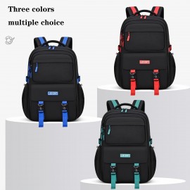 Student Schoolbag, Men's Simple And Large Capacity New Waterproof And Spine Protection Teenagers Backpack