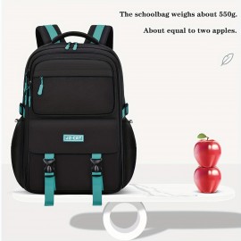 Student Schoolbag, Men's Simple And Large Capacity New Waterproof And Spine Protection Teenagers Backpack