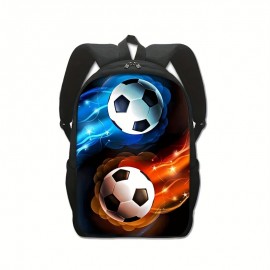 Football Print Student Backpack, Lightweight School Bag, Going Out Travel Casual Backpack