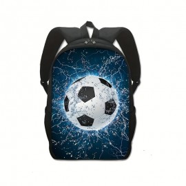 Football Print Student Backpack, Lightweight School Bag, Going Out Travel Casual Backpack