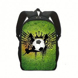 Football Print Student Backpack, Lightweight School Bag, Going Out Travel Casual Backpack