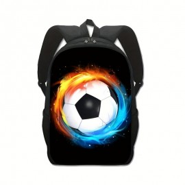 Football Print Student Backpack, Lightweight School Bag, Going Out Travel Casual Backpack