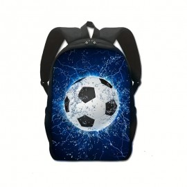 Football Print Student Backpack, Lightweight School Bag, Going Out Travel Casual Backpack