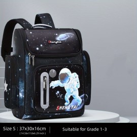 Waterproof School Bags, Cartoon Astronaut Space Starry Sky School Backpack, Large Capacity