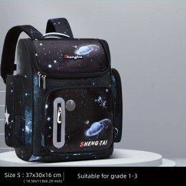 Waterproof School Bags, Cartoon Astronaut Space Starry Sky School Backpack, Large Capacity