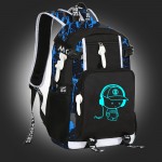 1pc Glow In The Dark Backpack, Large Capacity Schoolbag For Students, Spine Protection Backpack, Breathable Backpack, Fashion Durable Backpack Suitable For Campus Life, Astronaut Pattern Bag