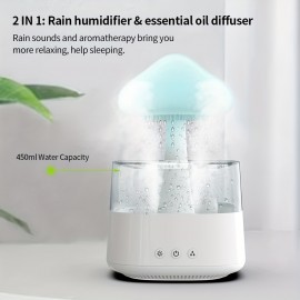 Rain Cloud Humidifier Water Drip With Adjustable LED Lights White Noise Humidification Desk Fountain Bedside Sleeping Relaxing Mood