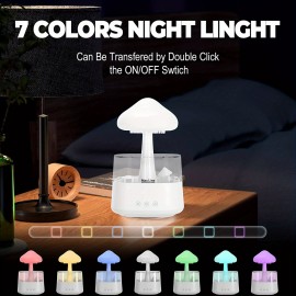 Rain Cloud Humidifier Water Drip With Adjustable LED Lights White Noise Humidification Desk Fountain Bedside Sleeping Relaxing Mood