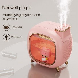 Humidifier Office Desktop Creative Double Spray Aromatherapy Large Mist Volume Usb Charging Humidifier For Home Bedroom Mini Small Appliances