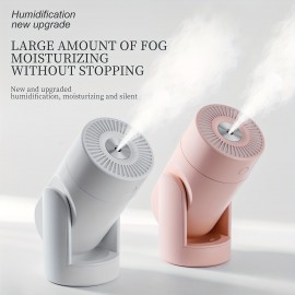 1pc 7.44oz Adjustable Angle Shakable Head Humidifier, 2 Mist Modes, USB Personal Desktop Humidifier For Home, Office Or Yoga Essential Oil Diffuser With No-Water Auto-Off Protection Seven-color Light Switch At Will. (Pink, Black, White)