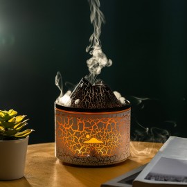 Volcano Essential Oils Diffuser With Colorful Light, USB 6.09oz Air Humidifier For Home, Mini Aromatherapy Diffuser With Flame & Volcano Mist Mode, 2 Colors, Timer, Auto Shut-Off, Flame Diffusers For Home Bedroom