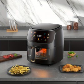 Large Colorful Touch Screen Air Fryer - 6L Capacity, Adjustable Time And Temperature, Multi-Functional And Convenient For Home Use