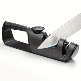 Professional 3-Stage Knife Sharpener: Get Razor-Sharp Knives with Adjustable Angle Knob & Multifunctional Polishing!