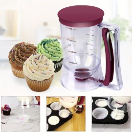 Cupcake Batter Separator And Dispenser - Handheld Funnel Measuring Cup Tool For Mess-Free Baking