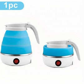 Collapsible Electric Travel Kettle, 600ml, Fast Boiling, Boil Dry Protection, 110V-130V Compatibility, Space-saving Design, US Plug