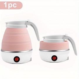 Collapsible Electric Travel Kettle, 600ml, Fast Boiling, Boil Dry Protection, 110V-130V Compatibility, Space-saving Design, US Plug