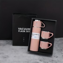 Vacuum Insulation Cup, Stainless Steel Set With Cup Cover, One Cup With Three Lids, Stainless Steel Insulation Cup, Business Office Gift Cup