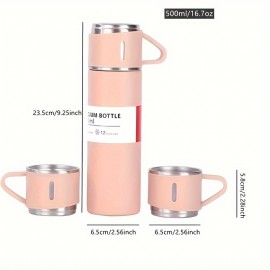 Vacuum Insulation Cup, Stainless Steel Set With Cup Cover, One Cup With Three Lids, Stainless Steel Insulation Cup, Business Office Gift Cup