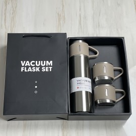 Vacuum Insulation Cup, Stainless Steel Set With Cup Cover, One Cup With Three Lids, Stainless Steel Insulation Cup, Business Office Gift Cup