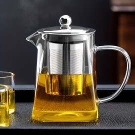 Elegant 350ml King Thickened Glass Teapot - Durable Heat-Resistant, Ideal for Boiling & Serving Hot Tea with Style and Ease