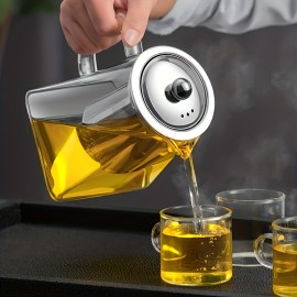 Elegant 350ml King Thickened Glass Teapot - Durable Heat-Resistant, Ideal for Boiling & Serving Hot Tea with Style and Ease