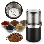 Coffee Grinder, Spice Grinder, 300W Powerful Electric 304 Stainless Steel 3.53oz Capacity Detachable Cup, Suitable For Spices, Pollen, Herbs, Seeds, Beans, And Grains