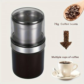 Coffee Grinder, Spice Grinder, 300W Powerful Electric 304 Stainless Steel 3.53oz Capacity Detachable Cup, Suitable For Spices, Pollen, Herbs, Seeds, Beans, And Grains