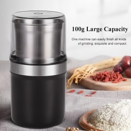 Coffee Grinder, Spice Grinder, 300W Powerful Electric 304 Stainless Steel 3.53oz Capacity Detachable Cup, Suitable For Spices, Pollen, Herbs, Seeds, Beans, And Grains