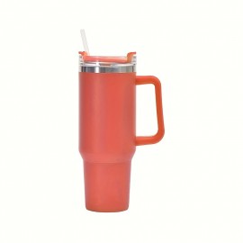 40oz Handle And Straw Lid Stainless Steel Insulated Car Travel Cup Ice Coffee Cup D Outdoor Sports Drink Cup