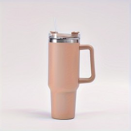 40oz Handle And Straw Lid Stainless Steel Insulated Car Travel Cup Ice Coffee Cup D Outdoor Sports Drink Cup