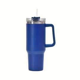 40oz Handle And Straw Lid Stainless Steel Insulated Car Travel Cup Ice Coffee Cup D Outdoor Sports Drink Cup