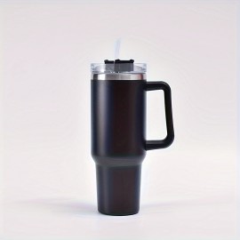 40oz Handle And Straw Lid Stainless Steel Insulated Car Travel Cup Ice Coffee Cup D Outdoor Sports Drink Cup