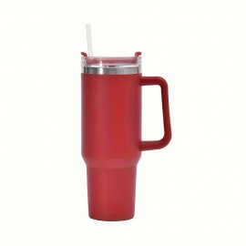 40oz Handle And Straw Lid Stainless Steel Insulated Car Travel Cup Ice Coffee Cup D Outdoor Sports Drink Cup