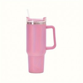 40oz Handle And Straw Lid Stainless Steel Insulated Car Travel Cup Ice Coffee Cup D Outdoor Sports Drink Cup