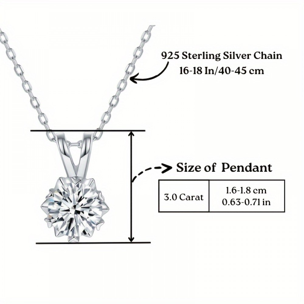 Classic Charm Necklace Moissan Pendant V-shaped Romantic Snowflake Necklace Romantic Valentine's Day Gifts