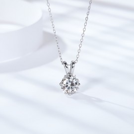 Classic Charm Necklace Moissan Pendant V-shaped Romantic Snowflake Necklace Romantic Valentine's Day Gifts