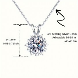 925 Sterling Silver Moissanite Necklace Christmas Valentine's Day Mothers Day Jewelry Gifts For Girls Mother Wife