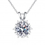 3 CARAT Round Moissanite Snowflakes Necklace Pendant Romantic Moissanite Neck Jewelry 18K Plated 925 Silver Gift