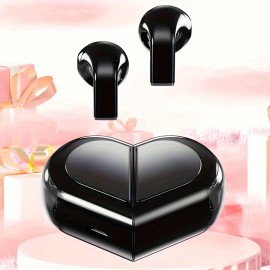 TWS Half In-Ear Wireless Earphones Two Styles of Charging Cases, Heart-shaped Case, Compatible with All smartphones, Exclusive for Couples, the Best Gift for Your Loved One.