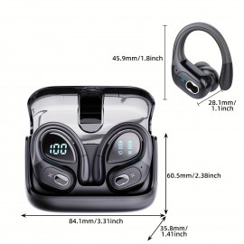 New Wireless Earbuds, Wireless 5.3 Earphone for Sport Running, LED Power Display Wireless Headphones Sports Ear Buds with Earhooks