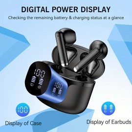 New Wireless Headphones, True Wireless Earbuds With Charging Case/Life Waterproof/Stereo Sound, Built-in Mic Earphones, In-Ear Headsets