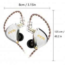 CCA C12 In Ear Monitor Headphones 5BA 1DD Hybrid HiFi IEM Earphones Noise Isolating Stereo Wired Earbuds For Musicians, Audiophile, Singers, DJ