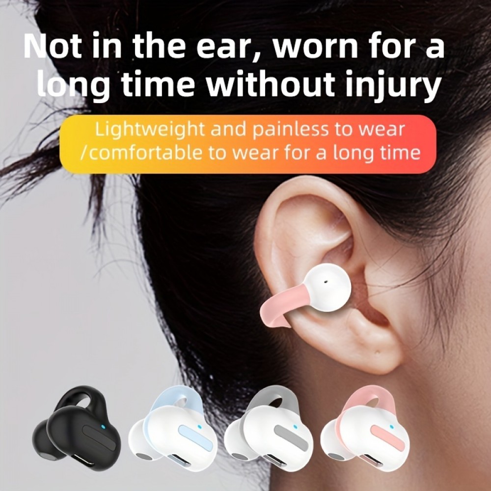 Wireless earphones, ear clip type, ear clip earphones, sports running, esports, games, music earphones, non earphones, air conduction earphones, suitable for driving, business meetings, high-quality earphones, ultra long standby time